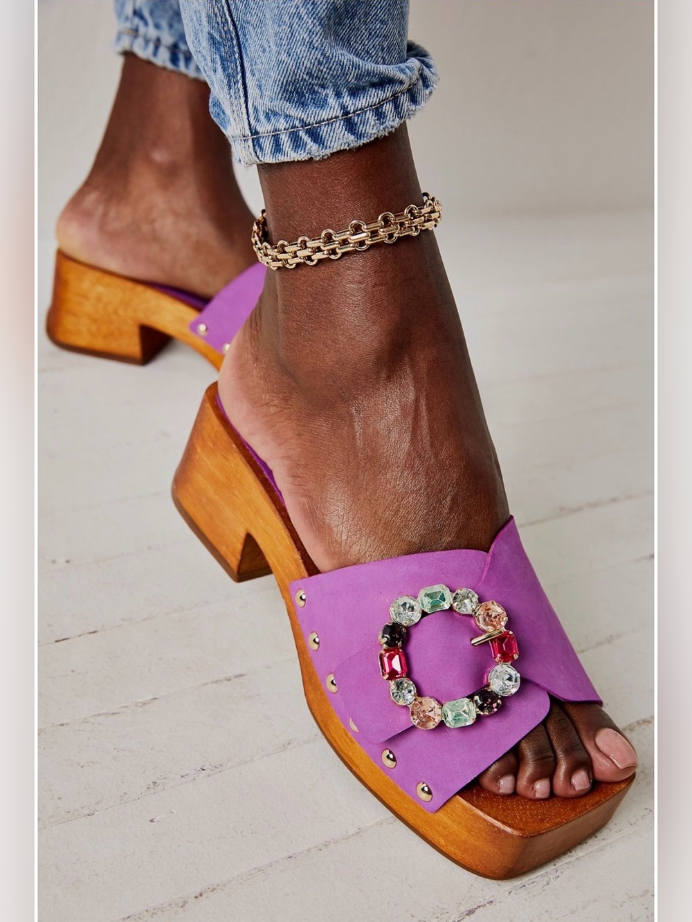 Free People NWOT Samantha Embellished Clogs